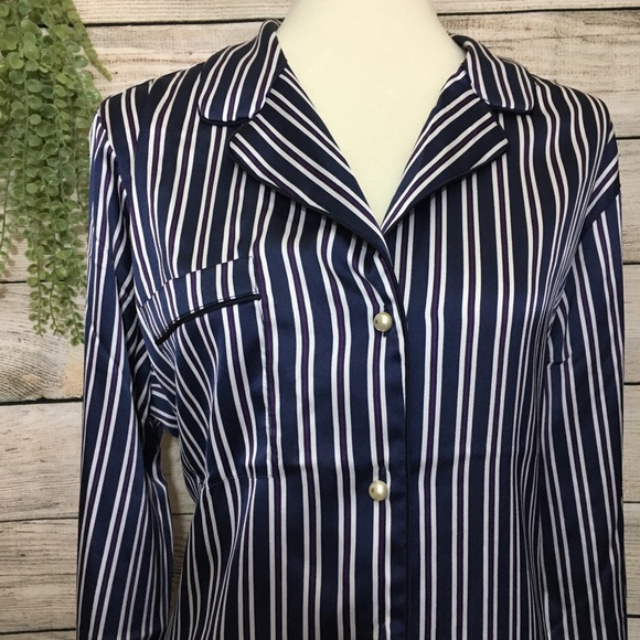 Banana Republic Tops - Banana Republic Navy/Purple Stripe Button Down